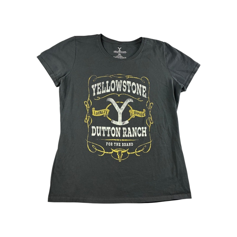 Yellowstone Dutton Ranch Graphic T Shirt Womens‎ XL Gray "Loyalty Honor" TV Show